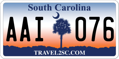 SC license plate AAI076