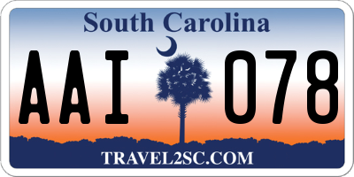 SC license plate AAI078