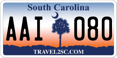 SC license plate AAI080