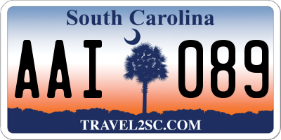 SC license plate AAI089