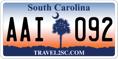 SC license plate AAI092