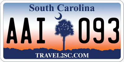 SC license plate AAI093