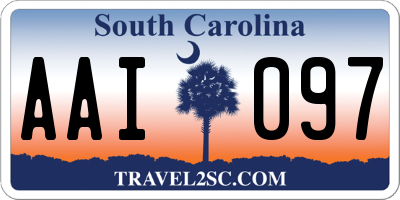 SC license plate AAI097