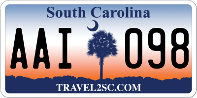 SC license plate AAI098