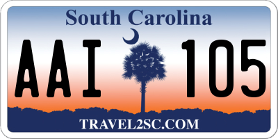 SC license plate AAI105