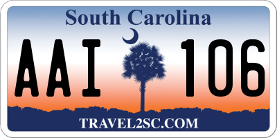 SC license plate AAI106