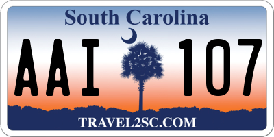 SC license plate AAI107