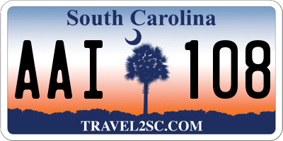 SC license plate AAI108