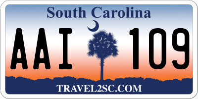 SC license plate AAI109