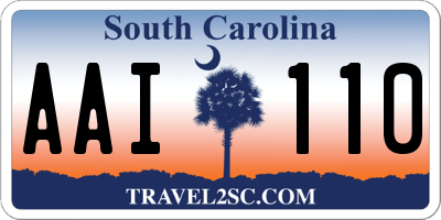 SC license plate AAI110