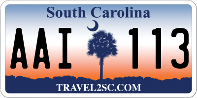 SC license plate AAI113