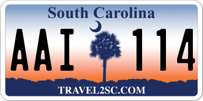 SC license plate AAI114