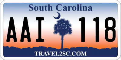 SC license plate AAI118