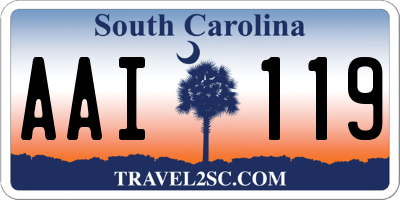 SC license plate AAI119