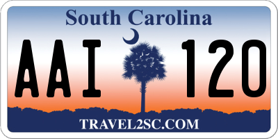 SC license plate AAI120