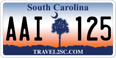 SC license plate AAI125