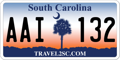 SC license plate AAI132