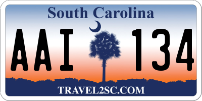 SC license plate AAI134