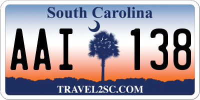 SC license plate AAI138