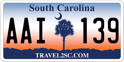 SC license plate AAI139