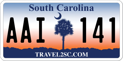 SC license plate AAI141