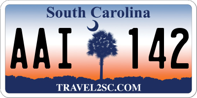 SC license plate AAI142