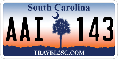 SC license plate AAI143