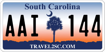 SC license plate AAI144