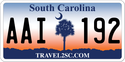 SC license plate AAI192