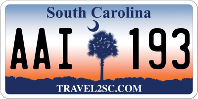 SC license plate AAI193