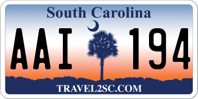 SC license plate AAI194