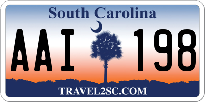 SC license plate AAI198