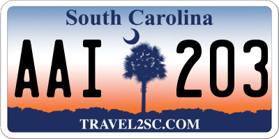 SC license plate AAI203