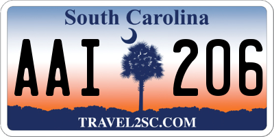 SC license plate AAI206