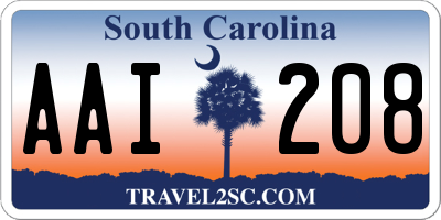 SC license plate AAI208