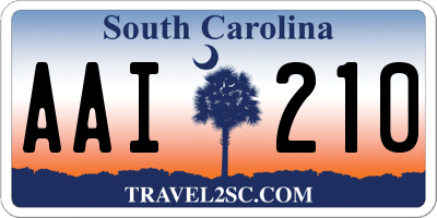 SC license plate AAI210