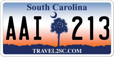 SC license plate AAI213