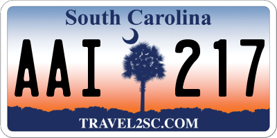 SC license plate AAI217