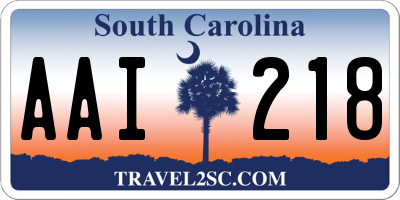 SC license plate AAI218