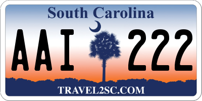 SC license plate AAI222