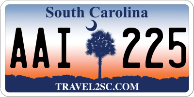 SC license plate AAI225