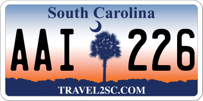 SC license plate AAI226