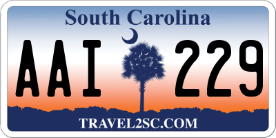 SC license plate AAI229