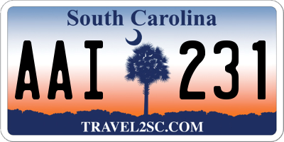 SC license plate AAI231