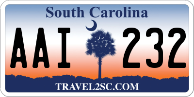 SC license plate AAI232