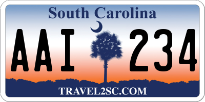 SC license plate AAI234