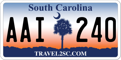 SC license plate AAI240