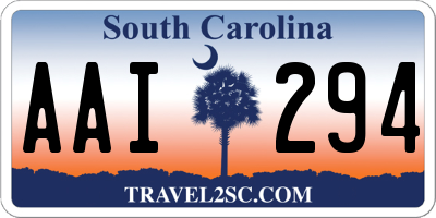 SC license plate AAI294