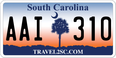 SC license plate AAI310