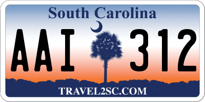 SC license plate AAI312